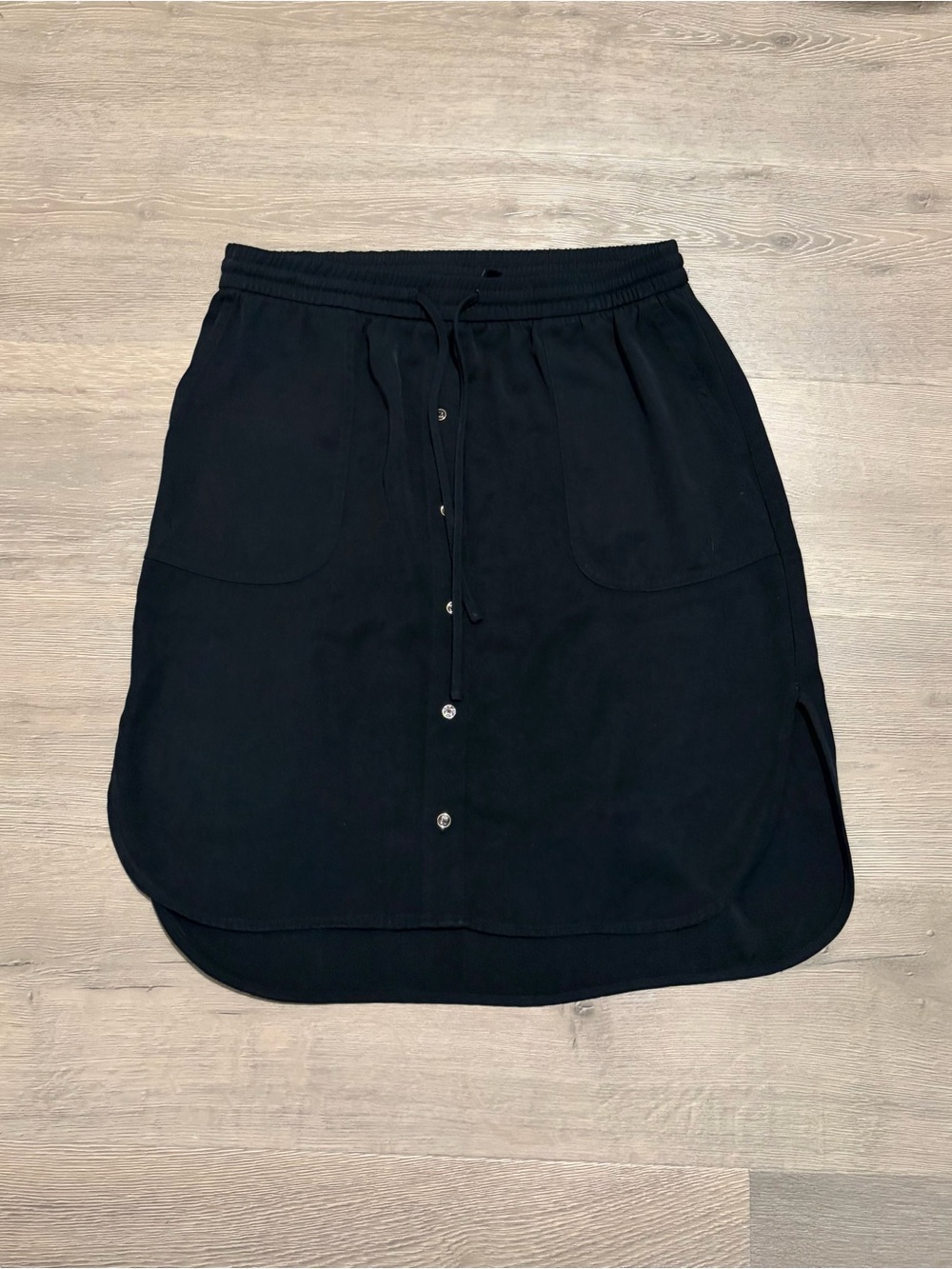 Apt. 9 Black High-Low Button-Front Pull-On Skirt